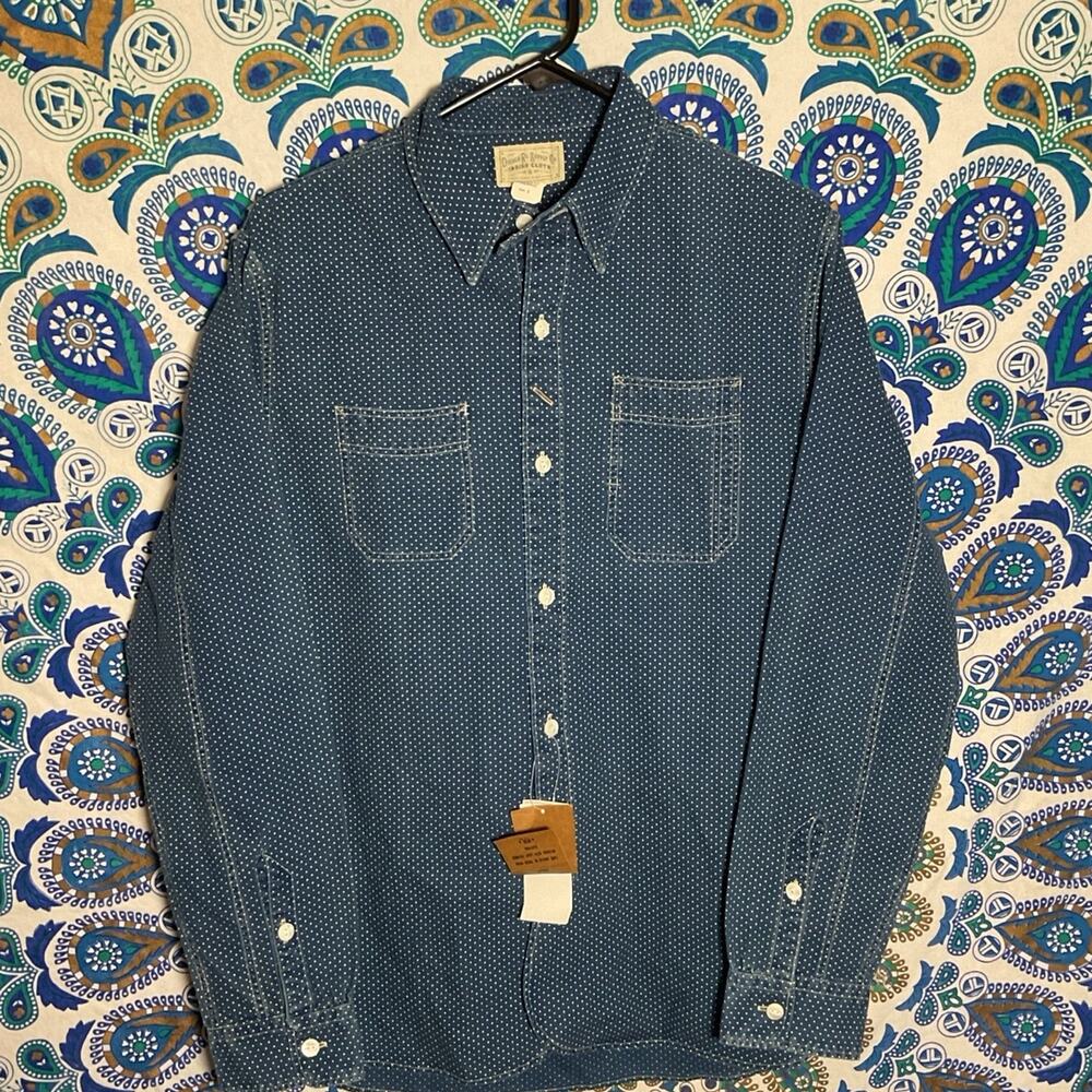 NEW RRL Double RL Supply Co Polo Ralph Lauren Indigo Cloth Shirt